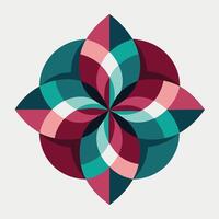 Abstract Geometric Flower Petal Design Element vector