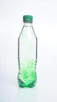 Water in plastic bottle isolated on white background photo