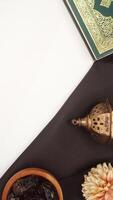 Muslim decoration for Eid al-Fitr and Ramadan with black fabric isolated on white background photo