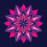 Geometric Flower Shape On Dark Background vector