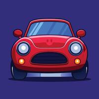 Cartoon Red Car Front View Design vector