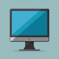 Desktop Computer Flat Illustration Design vector