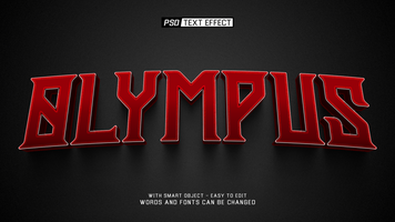olympus 3d text effect psd