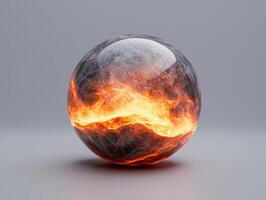 Fiery orb with a molten core, a mesmerizing display of heat and power photo