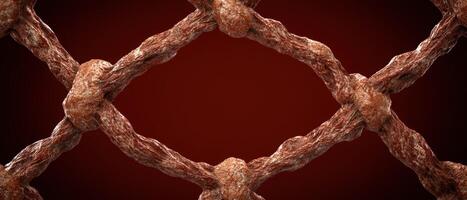 Abstract organic lattice structure with a red background photo