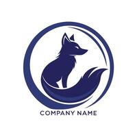 Circular Fox Logo Modern Simple Design vector
