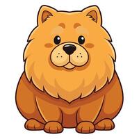 Cartoon Chow Chow Dog Sitting Isolated vector