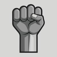 Raised Fist In Monochrome Color Icon vector
