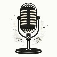Retro Style Microphone Isolated Graphic vector