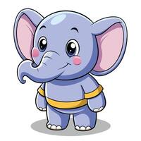 Cute Elephant Character Standing Smiling vector