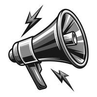Loudspeaker With Lightning Bolt Announcing News vector
