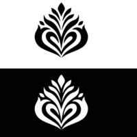black and white set of floral design elements vector