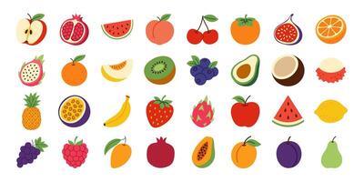A collection of fruit images, including apples, bananas, oranges, and watermelons. The images are colorful and vibrant, and they convey a sense of freshness and health vector