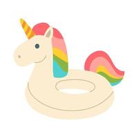 A cartoon unicorn is sitting in a pool float vector