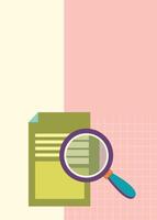 Examining a document with a magnifying glass vector