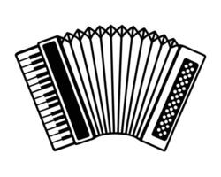 an accordion icon silhouette on a white background vector