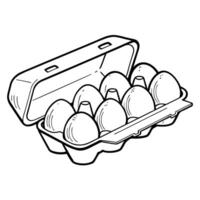 Eggs in a carton coloring page vector