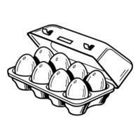 Eggs in a box coloring page vector