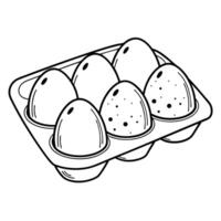 Eggs in a tray coloring page vector