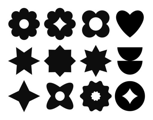 Modern bauhaus y2k geometric shapes