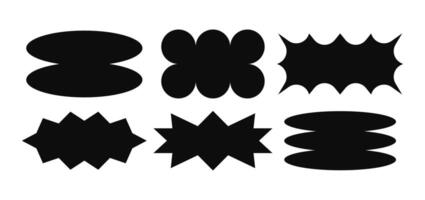 Set of frames, figures, forms in the style of brutalism, retro, y2k vector