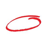 Red circle scratch mark on notebook note. rough sketch of circle vector