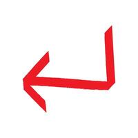 Sketch of the left arrow with a hand drawn crayon texture. The redness of the arrow vector