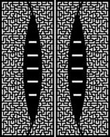 Intricate Maze Design with Symmetric Pattern and Geometric Elements vector