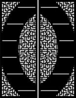 Intricate Geometric Maze Pattern in Black and White vector