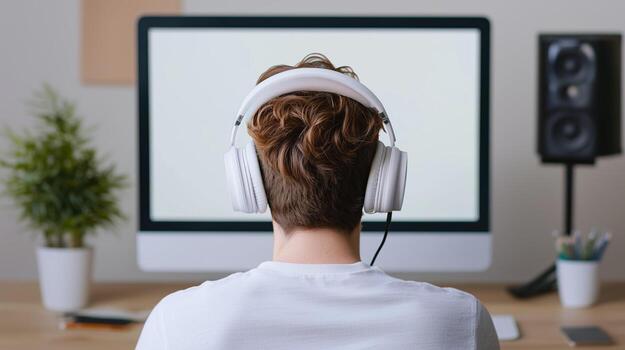 Clean Portrait Music Listener photo