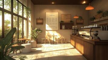 Peaceful Coffee Shop Reading Nook photo