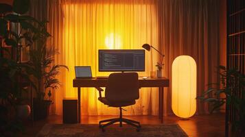 Quiet Evening Work Scene photo
