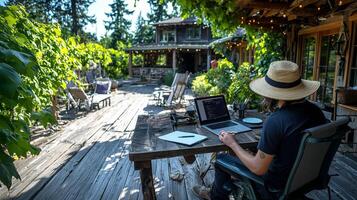 Open Air Home Office Setup photo