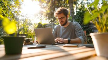 Fresh Air Workspace Scene photo