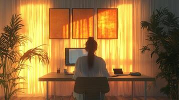 Contemporary Worker Peaceful Scene photo