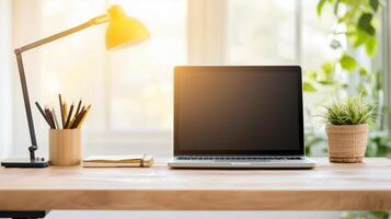 Sunlit Corner Workspace View photo