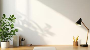 Minimalist Workspace Daylight Scene photo