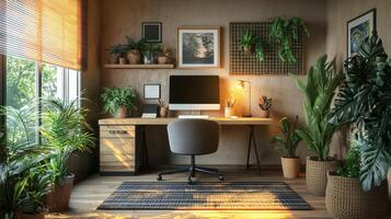 Modern Botanical Workspace Design photo