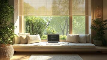 Warm Neutral Reading Corner photo