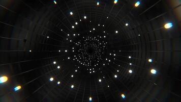 White Elegant Abstract Corridor with Flashing Light Bulbs Background VJ Loop in 4K video