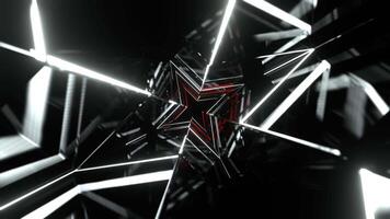 Red and White Figured Strobe Neon Corridor Background VJ Loop in 4K video