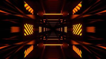 Orange and Red Rhythmically Shimmering Striped Tunnel Background VJ Loop in 4K video