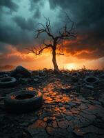 Withered Nature in a Landscape of Waste and Despair photo