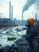 Industrial Pollution Effects on Children and Nature photo
