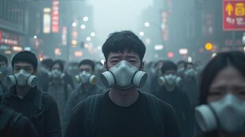 Visibility Challenges in a City Filled with Exhaust and Fumes photo