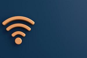 wireless control sensor icon in modern design showcases frequency waves on blue background, symbolizing connectivity and technology photo