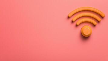 Wireless control sensor frequency icons in vibrant orange create modern and playful design against soft pink background photo