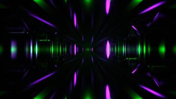 Purple and Green Mysterious Alien Corridor with Flashing Light Background VJ Loop in 4K video