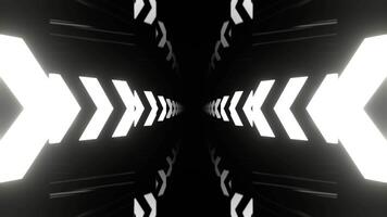 White Elegant Hallway with Neon Arrows Background VJ Loop in 4K video