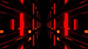 Red and Orange infinite Mirror Corridor with Neon Lighting Background VJ Loop in 4K video